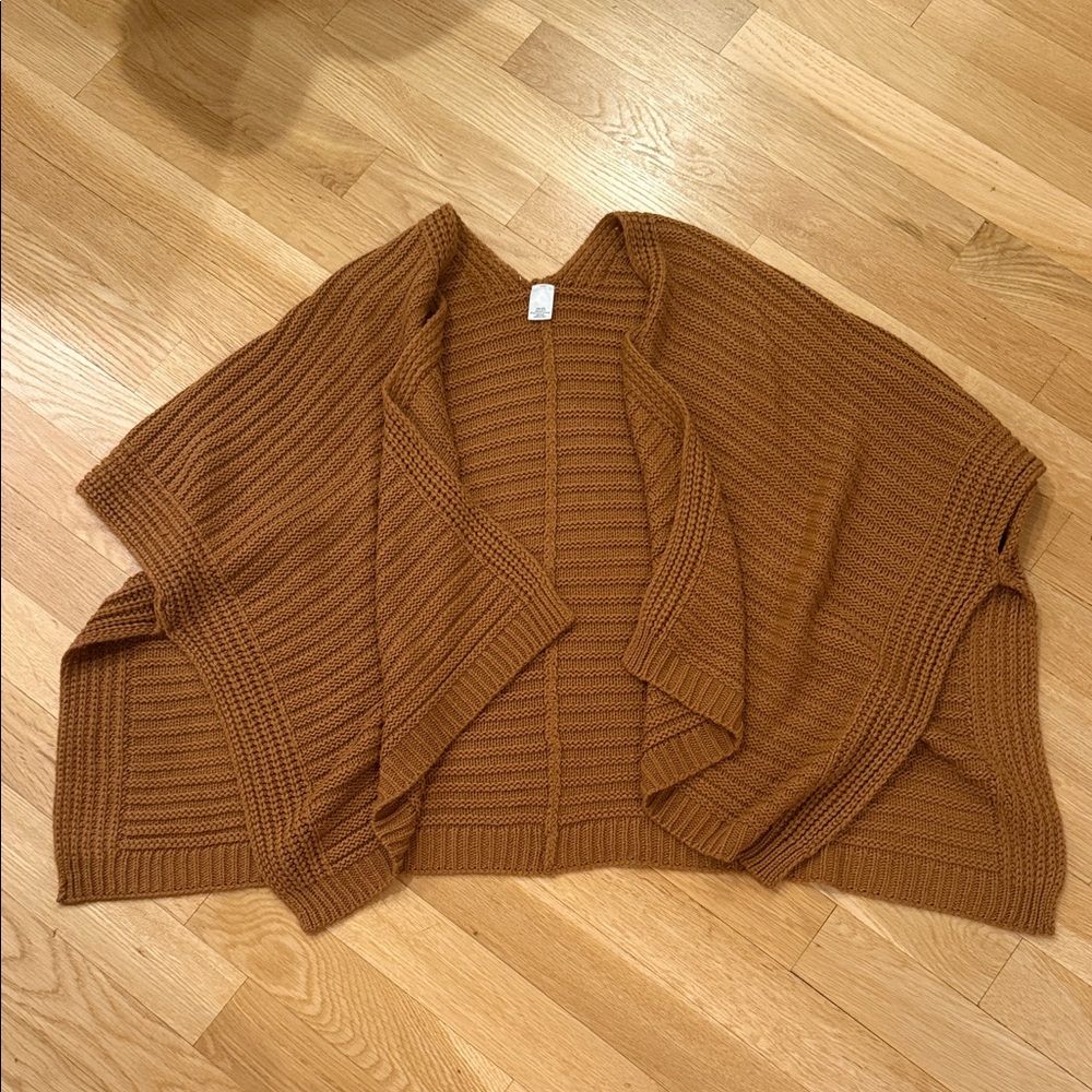 Francesca's Collections Warm Tan Knit Poncho
